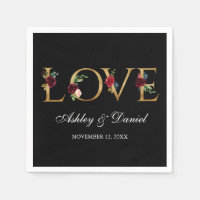 Burgundy-Hochzeit der Liebe Watercolor-Schwarz