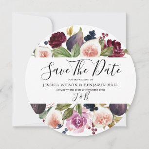 Burgundy-Hochzeit der Wasserfarbe Save The Date