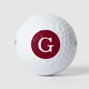 Burgundy Initial Monogram Golfball