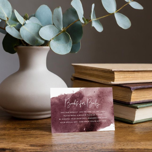 Burgundy Ink Wash Baby Shooting Book Request Begleitkarte (Von Creator hochgeladen)