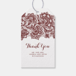 Burgundy Lace Elegant Wedding Geschenkanhänger