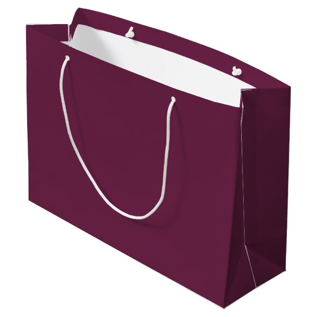Burgundy Large Gift Bag - Single Color Design Große Geschenktüte (Rückseite Schrägansicht)