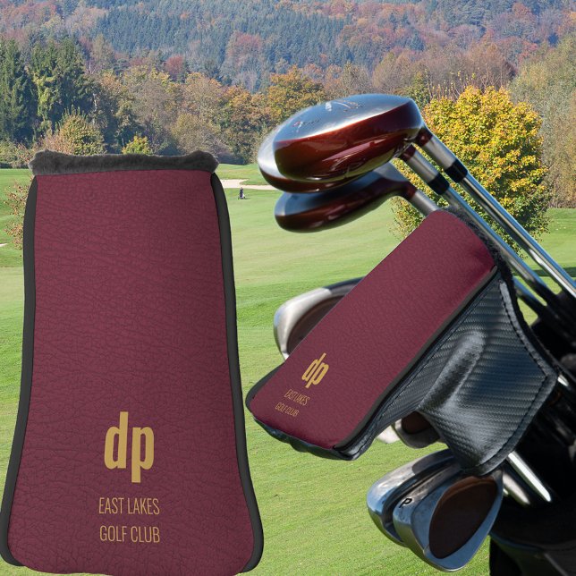 Burgundy Leather Look Monogram Individuelle Name P Golf Headcover (Von Creator hochgeladen)