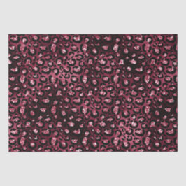 Burgundy Leopard Print Glitzer Seidenpapier
