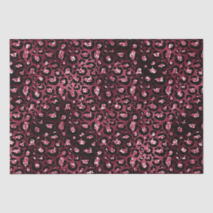 Burgundy Leopard Print Glitzer Seidenpapier