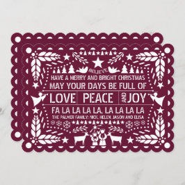 Burgundy Liebe Peace Joy Papel Picado Weihnachten