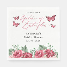 Burgundy Lifetime von Butterflies-Brautparty Serviette