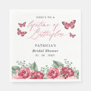 Burgundy Lifetime von Butterflies-Brautparty Serviette