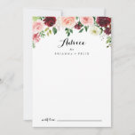 Burgundy Lila Spring Floral Calligraphy Wedding Hinweiskarte<br><div class="desc">Diese bordeauxrote, lila Frühlingskalligrafie ist der ideale Begleiter für eine moderne Hochzeit. Die handbemalte Einrichtung besteht aus grünen Blätter, blendend rosa, rot, lila, rot, weiß und bordeauxfarbenen Rose, die in kleinen niedlichen Bouquets gepflegt sind. Diese Karten sind ideal für Hochzeiten, Brautparty, Babydusche, Graduiertenfest u.v.m. Personalisieren Sie die Karten mit den...</div>