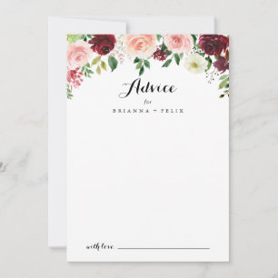 Burgundy Lila Spring Floral Calligraphy Wedding Hinweiskarte