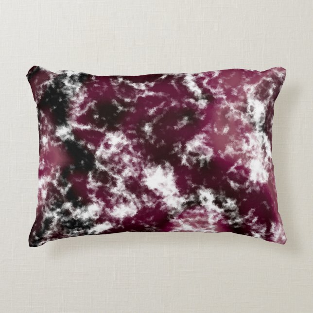 Burgundy Marble Abstrakt Dekokissen (Vorderseite)