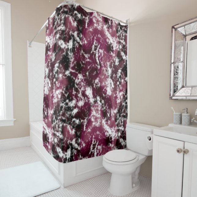 Burgundy Marble Abstrakt Duschvorhang (Beispiel)