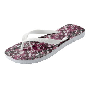 Burgundy Marble Abstrakt Flip Flops