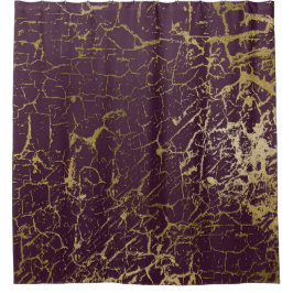 Burgundy Maroon Bordeaux Gold Luxury Plum Duschvorhang