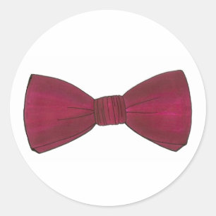 Burgundy Maroon Bow Bowtie Wedding Prom Groom Runder Aufkleber
