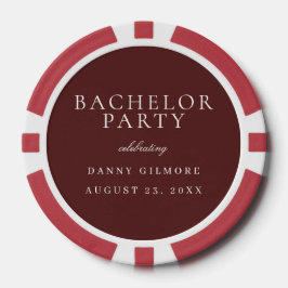 Burgundy Maroon Classic Mens Bachelor Party Pokerchips