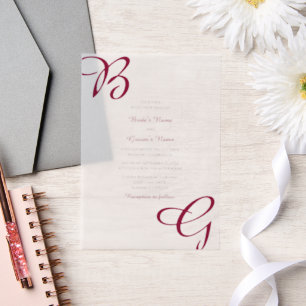 Burgundy Maroon Initials Herbst Hochzeit im Herbst