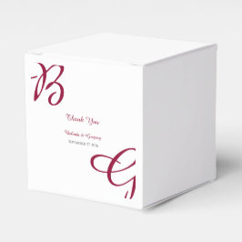 Burgundy Maroon Initials Herbst Hochzeit im Herbst Geschenkschachtel