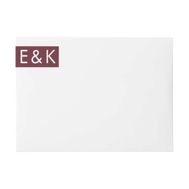 Burgundy Maroon Modern Bold Bold Big Monogram Wedd (Vorderseite)