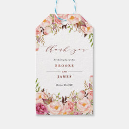 Burgundy Marsala Blush Boho Wedding Vielen Dank Ta Geschenkanhänger