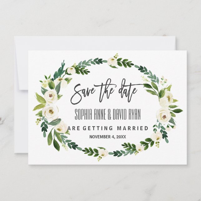 Burgundy Marsala Floral Handwriting Save the Date (Vorderseite)