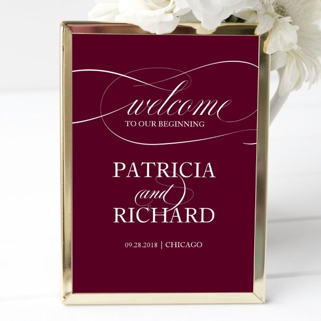 Burgundy Marsala Herzlich willkommen bei unserem B Poster (Von Creator hochgeladen)