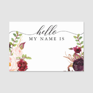 Burgundy Marsala Name Tag Namensschild