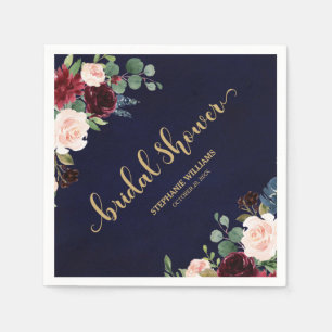 Burgundy Marsala Rote Marine Brautparty Serviette