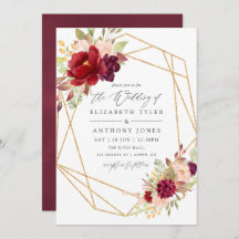 Burgundy-Marsala und Blush Boho Geometric Wedding