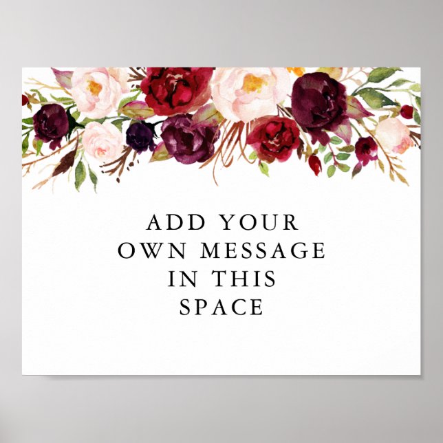 Burgundy Marsala Vinyl Custom Sign Poster (Vorne)