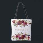 Burgundy Marsala Wasserfarbe Bohemisch<br><div class="desc">Bohemischer Stil Allover Print Tote Bag mit Aquarellbildern von Bordeaux,  Marsala,  Rot und Rosa Pfannkuchen und Rose mit Federn Akzent. Verwenden Sie die Schaltfläche "Anpassen",  um Farben,  Größen und Schriftart zu ändern. Das ist perfekt für den Herbst | Herbst- und Winterveranstaltungen. Matching-Elemente sind ebenfalls verfügbar.</div>