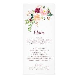 Burgundy Mauve Blush Floral Wedding Werbekarte