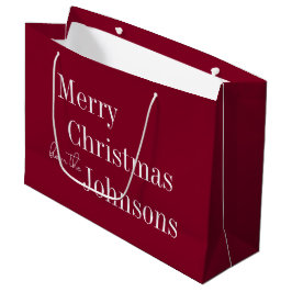 Burgundy Merry Christmas Große Geschenktüte