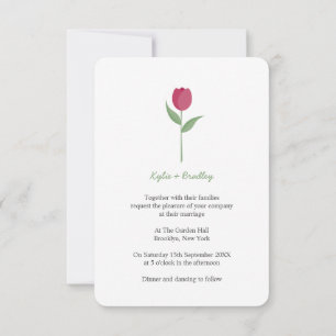 Burgundy Minimalistisch Tulip Einladung