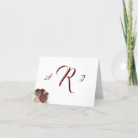 Burgundy Mist Mit Monogramm Danke-Karte