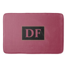 Burgundy Mit Monogramm Bath Mat