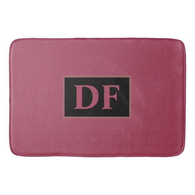 Burgundy Mit Monogramm Bath Mat Badematte (Vorderseite)