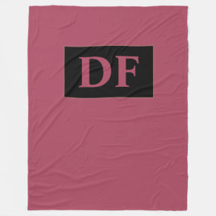 Burgundy Mit Monogramm Fleece Blanket