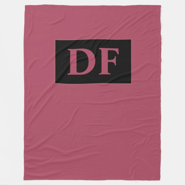Burgundy Mit Monogramm Fleece Blanket (Vorderseite)