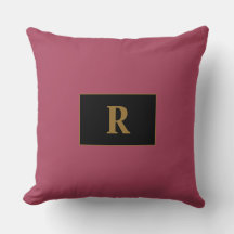 Burgundy Mit Monogramm Throw Kissen