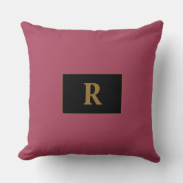Burgundy Mit Monogramm Throw Kissen