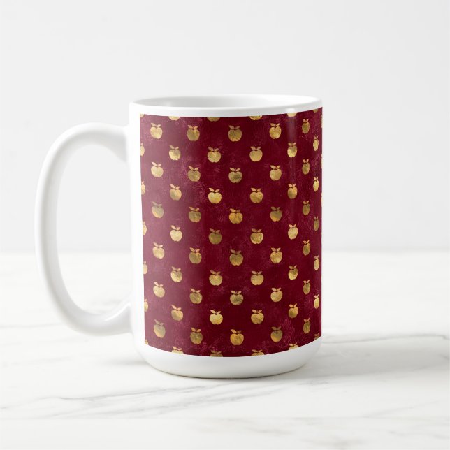 BURGUNDY MIT ROWS OF GOLD APPLES KAFFEETASSE (Links)