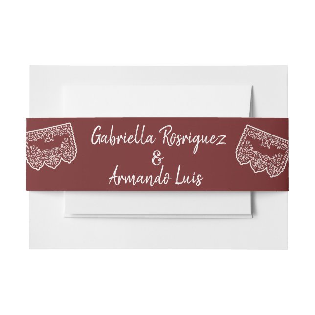 Burgundy Modern Wedding Belly Band (Vorderseite Beispiel)