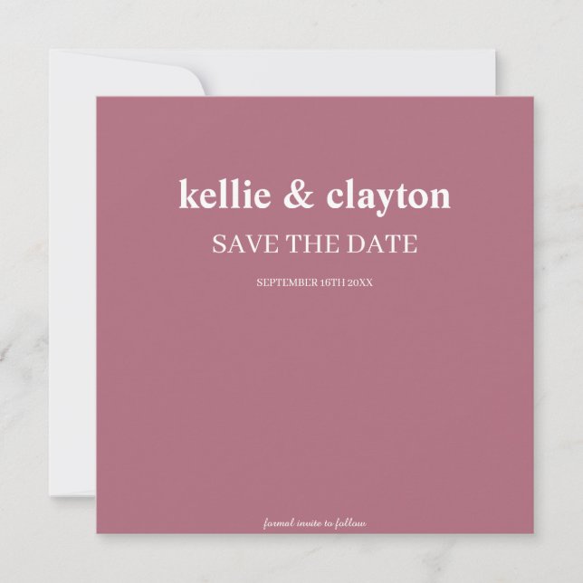 Burgundy Moderne Art Hochzeit speichern das Datum Save The Date (Vorderseite)