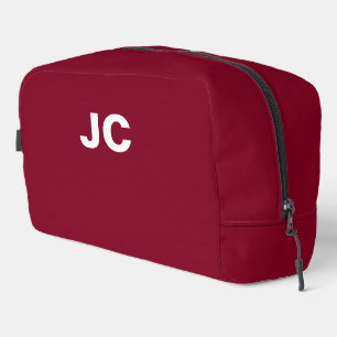 Burgundy Monogram Minimal Moderne Reise Waschbeutel
