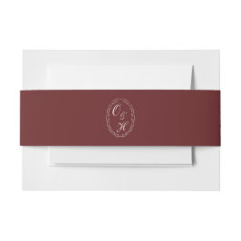 Burgundy Monogram Wedding Belly Band