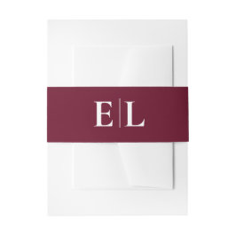 Burgundy Monogram Wedding Einladungsbanderole
