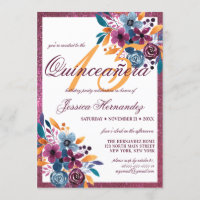 Burgundy Mustard Watercolor Blume Quinceañera