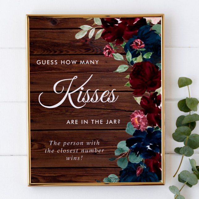 Burgundy & Navy Blauer Wald Wie viele Küsse signie Poster (Von Creator hochgeladen)