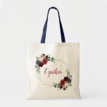 Burgundy Navy Blue Floral Classy Geometric Frame Tragetasche<br><div class="desc">Burgundy Navy Blues Blütenblume Trendy Geometric Rahmen Bridesmaid Gefallen Tote Bag. (1) Für weitere Anpassungen klicken Sie bitte auf den Link "Weiter anpassen" und verwenden Sie unser Designwerkzeug,  um diese Vorlage zu ändern. (2) Wenn Sie Hilfe oder passende Artikel benötigen,  kontaktieren Sie mich bitte.</div>